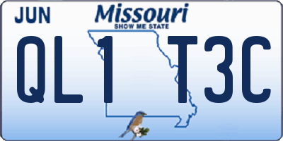 MO license plate QL1T3C