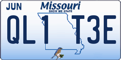 MO license plate QL1T3E