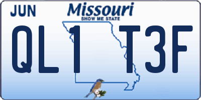 MO license plate QL1T3F