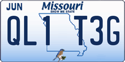 MO license plate QL1T3G