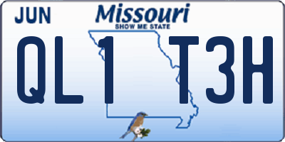 MO license plate QL1T3H