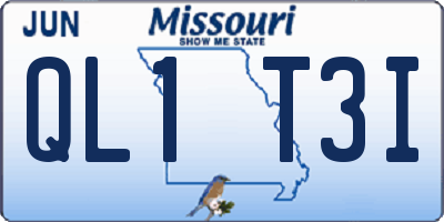 MO license plate QL1T3I