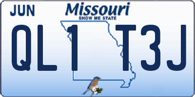 MO license plate QL1T3J
