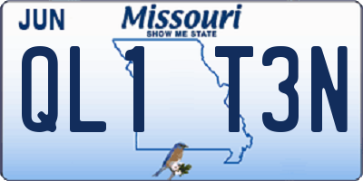 MO license plate QL1T3N