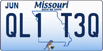 MO license plate QL1T3Q