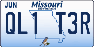 MO license plate QL1T3R