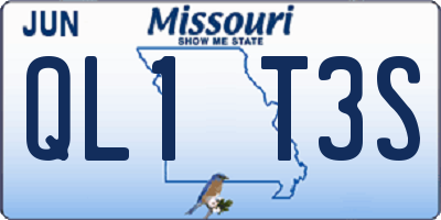 MO license plate QL1T3S