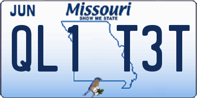 MO license plate QL1T3T
