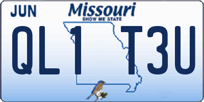MO license plate QL1T3U