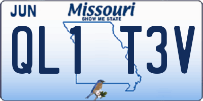 MO license plate QL1T3V