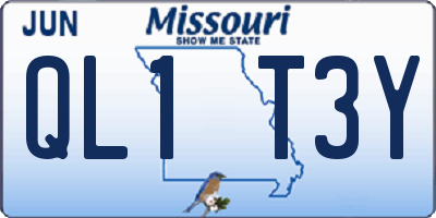 MO license plate QL1T3Y