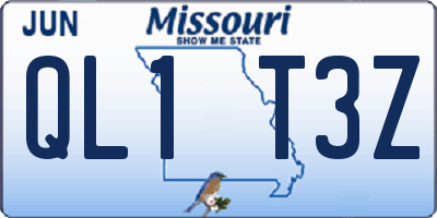 MO license plate QL1T3Z