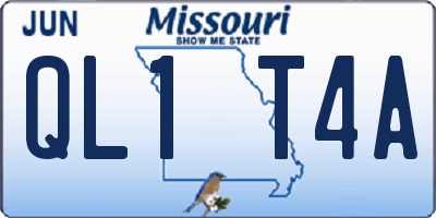 MO license plate QL1T4A