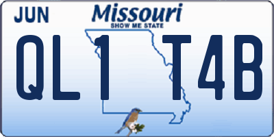 MO license plate QL1T4B