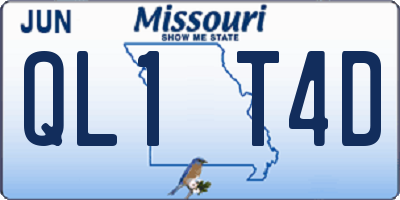 MO license plate QL1T4D