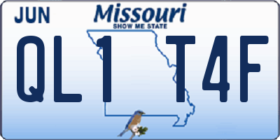 MO license plate QL1T4F