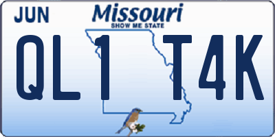 MO license plate QL1T4K