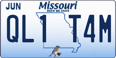 MO license plate QL1T4M