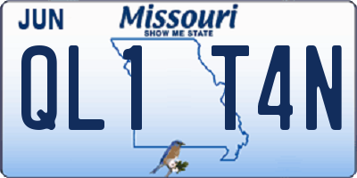 MO license plate QL1T4N