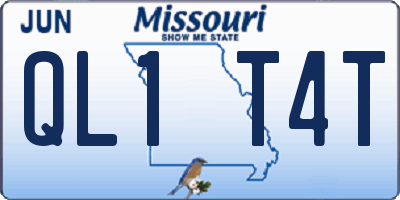 MO license plate QL1T4T