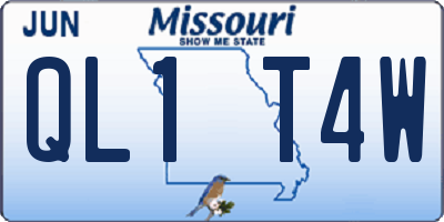 MO license plate QL1T4W