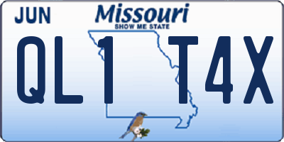 MO license plate QL1T4X