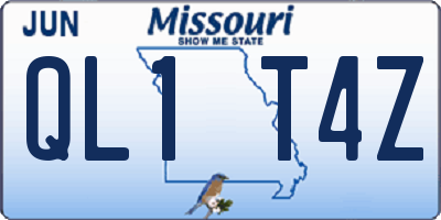 MO license plate QL1T4Z