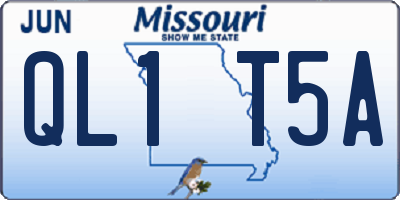 MO license plate QL1T5A
