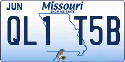 MO license plate QL1T5B