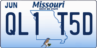 MO license plate QL1T5D