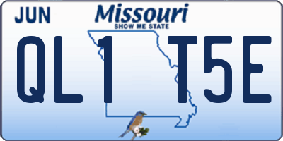 MO license plate QL1T5E