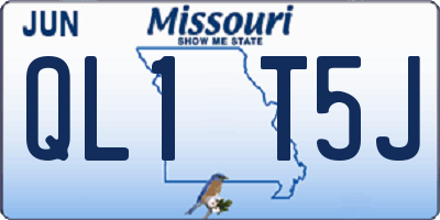 MO license plate QL1T5J