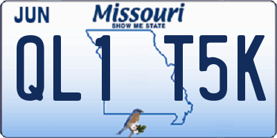 MO license plate QL1T5K