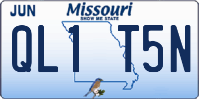 MO license plate QL1T5N