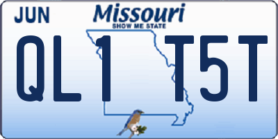 MO license plate QL1T5T