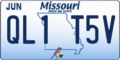 MO license plate QL1T5V