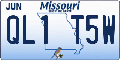MO license plate QL1T5W