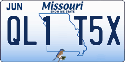 MO license plate QL1T5X