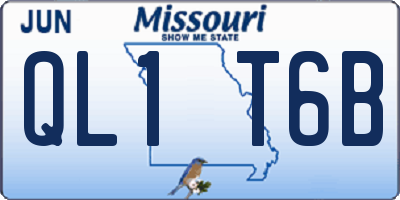 MO license plate QL1T6B