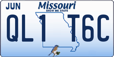 MO license plate QL1T6C