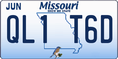 MO license plate QL1T6D