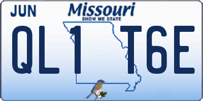 MO license plate QL1T6E