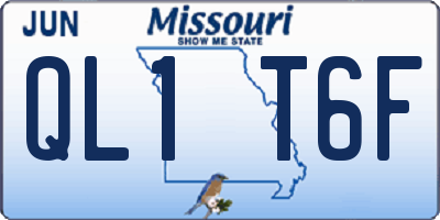 MO license plate QL1T6F