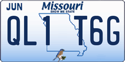 MO license plate QL1T6G