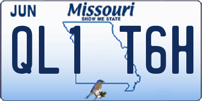 MO license plate QL1T6H