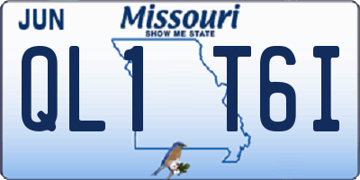 MO license plate QL1T6I