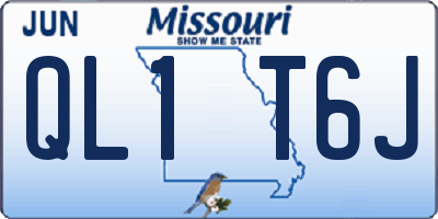 MO license plate QL1T6J