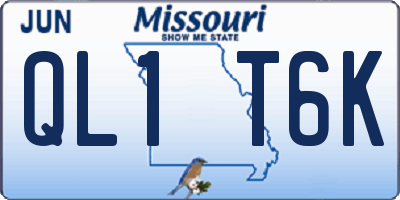 MO license plate QL1T6K
