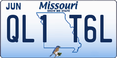 MO license plate QL1T6L