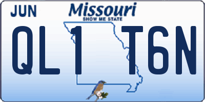 MO license plate QL1T6N